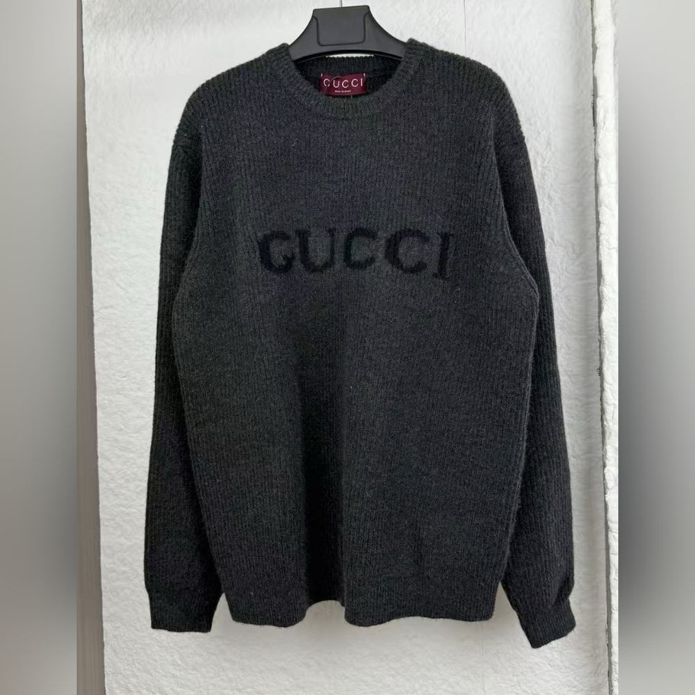 Gucci Men's Black Wool rib knit sweater